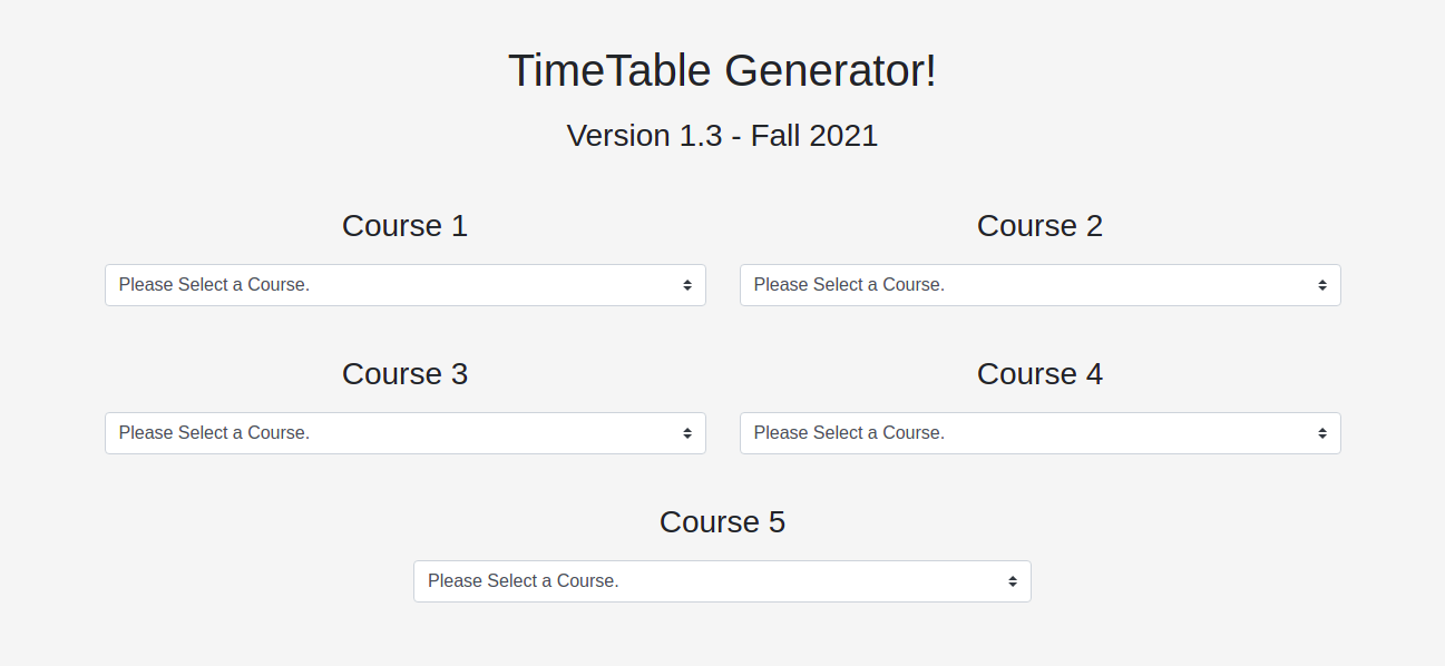 Course Selection
